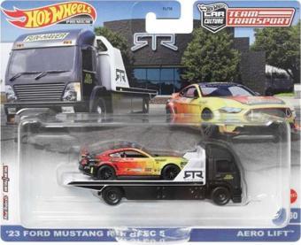 Hot Wheels 1/64 Ölçek Premium Araçlar Team Transport HKF39 '23 Ford Mustang RTR Spec 5 / Aero Lift