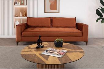 Perla Sofa Cosmo Üçlü Koltuk Turuncu