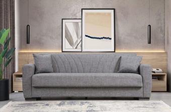 Perla Sofa Newyork Yataklı Sandıklı Kanepe Gri