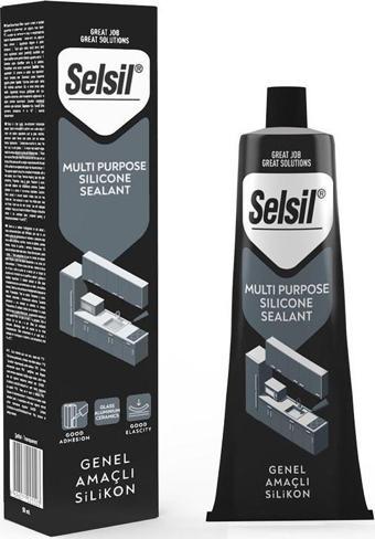 Selsil Genel Amaçlı Tüp Silikon ŞEFFAF 50 ml.