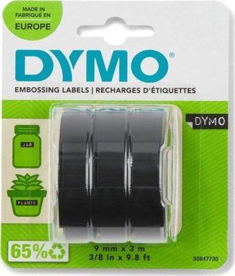 DYMO Kabartma Şerit 9mm x 3m 3'lü Siyah S0847730