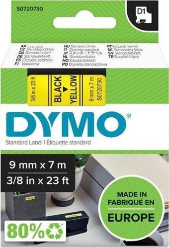 DYMO D1 Yedek Şerit 9 mm x 7 mt Sarı / Siyah (40918) S0720730