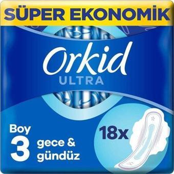 Orkid Ultra Extra Hijyenik Ped Gece Süper Ekonomik Paket 18 Ped