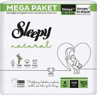 Sleepy Natural Bebek Bezi Mega Fırsat Maxi 152 Adet