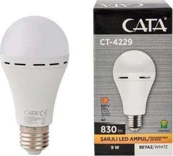 Cata Ct-4229 9W E27 Şarjlı Led Ampul Beyaz 