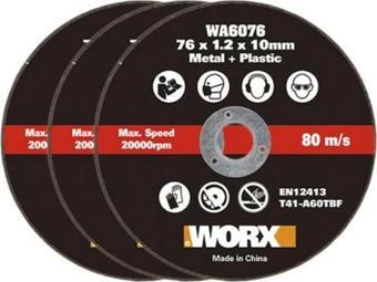 WORX WA6076.3 WX801 İçin 76x10mm 3 Adet Metal ve PVC Kesme Taşı