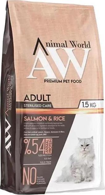 Animal World Somon Etli Kısırlaştırılmış Kedi Maması 1,5 Kg