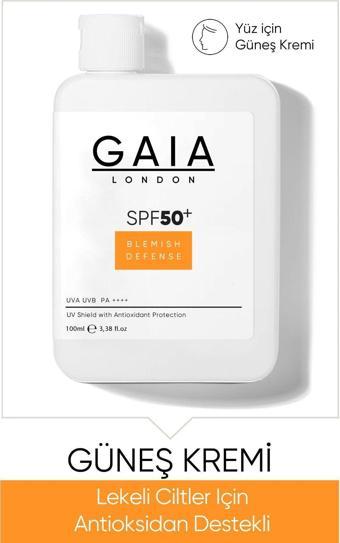 Gaia London Lekeli Ciltler Için Antioksidan Destekli 50Spf Uva/Uvb Blemısh Defense Güneş Kremi 120 Ml