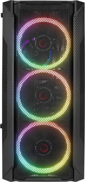 Rampage FUSION 650W 80+ BRONZE 4 Rainbow Fanlı Temperli Cam Panel ATX MID Tower Oyuncu Kasası