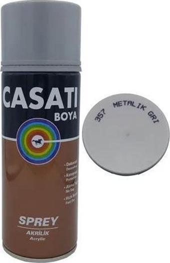 Casati Akrilik Sprey Boya 400 ML S357 Metalik Gri