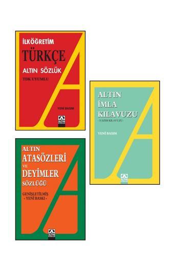 Altın Kitaplar İlköğretim Türkçe Sözlük + İmla Kılavuzu + Atasözleri ve Deyimler Sözlüğü - 3 Kitap Set - Altın Kitaplar