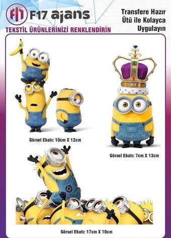 Ütü Ile Yapışan Tekstil Dtf Baskı Görseli Minions Minyonlar