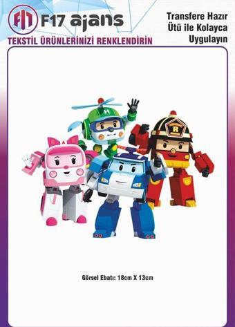 Ütü Ile Yapışan Tekstil Dtf Baskı Görseli Robocar Poli