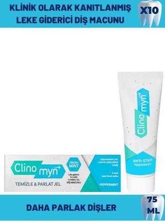 Clinomyn Fresh Temizleme Parlatma Jel Diş Macunu 75 ml x 10 Adet