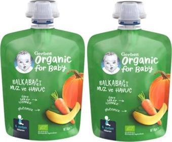 Gerber Organik Muzlu ve Havuçlu Balkabağı Püresi 90g X 2 Adet 