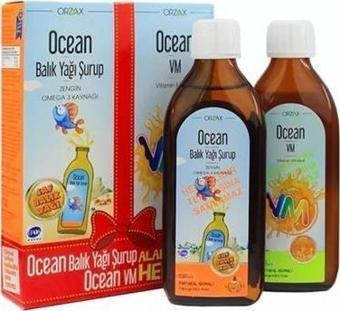 OCEAN OMEGA 3 PORTAKALLI BALIK YAĞI ŞURUBU 150ML+OCEAN VM ŞURUP