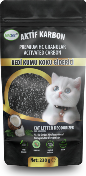 DOĞSEK Kedi Kumu Koku Giderici Premium HC Granular Activated Carbon 230 gr