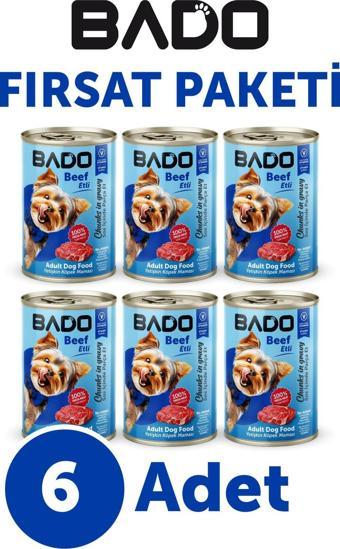 Bado Yaş Köpek Maması Etli Biftekli 400Gr 6Lı