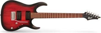 Cort X100 Opbb Elektro Gitar , Open Pore Black Cherry Burst (H-H)
