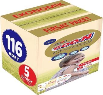 Goo.N Premium Soft Külot Bebek Bezi Beden:5 (12-17Kg) Junior 116 Adet Ekonomik Fırsat Pk