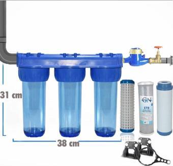 Aqua Bella Bina Girişi 3 Aşama Su Arıtma Cihazı Kireç Klor Küf Pas Tortu Tut