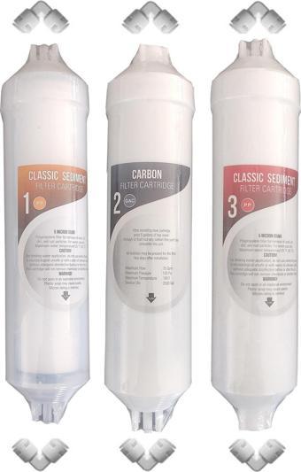Aqua Bella Kapalı Kasa 12 Inç Su Arıtma Cihazı Filtresi Inline 6 Aylık Set