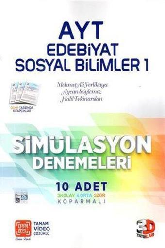 AYT Simülasyon Edebiyat-Tarih-Cografya Denemeleri - Kolektif  - 3D Yayınları