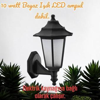 Full Reyon 10 W. Beyaz Işık Led Ampullü Dekoratif Bahçe, Balkon, Teras, Kapı Giriş Apliği, Bahçe Duvar Armatürü