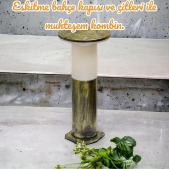 Full Reyon Antik Eskitme, 41 Cm Mantar Aplik, E27 Duylu Bahçe, Duvar, Çim, Yürüyüş Yolu, Teras, Kamelya Armatür