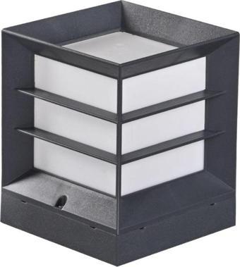Full Reyon Antrasit Renk Izgaralı Kare Küp Bahçe Armatürü Set Üstü Aplik