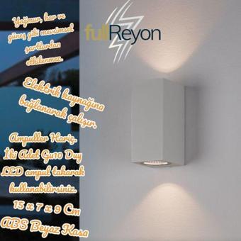 Full Reyon Çift Yönlü Beyaz Kasa Modern Bahçe Duvar Apliği, Ip65 Sınıfı Plastik Kasa İç Ve Dış Mekan Armatür