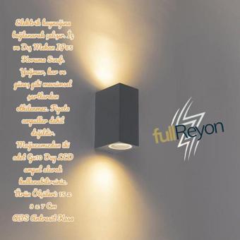 Full Reyon Çift Yönlü Kare Antrasit Kasa Bahçe, Balkon, Teras, Kamelya, Veranda Apliği, İç Ve Dış Mekan Armatür