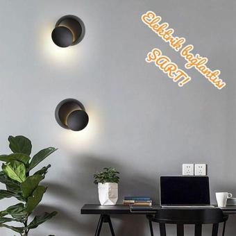 Full Reyon 2 Adet Elektrikle Çalışır, Siyah Alüminyum Kasa, Oynarbaş Yatakbaşı Aplik, 6 Watt Günışı Led Armatür