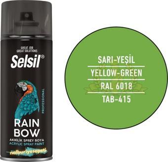 Selsil Rainbow Akrilik Sprey Boya SARI-YEŞİL (Açık Yeşil) 400 ml. - RAL6018