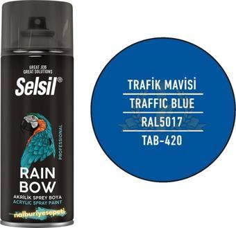 Selsil Rainbow Akrilik Sprey Boya TRAFİK MAVİ 400 ml. - RAL5017