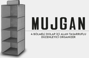 4 Bölmeli Katmanlı Cepli Askılı Elbise Giysi Dolap Katlanabilir Giysi Saklama Rafları Düzenleyici