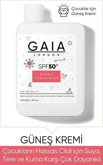 Gaia London Çocuklar Için Cildi Suya, Tere Ve Kuma Karşı Çok Dayanıklı 50spf Uva/uvb 100ml Güneş Kremi