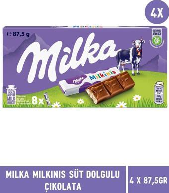 Milka Milkinis Süt Dolgulu Çikolata 87,5 gr - 4 Adet