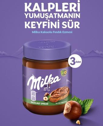 Milka Spread Hazelnut Sürülebilir Çikolata Kakaolu Fındık Ezmesi 350 gr - 3 Adet