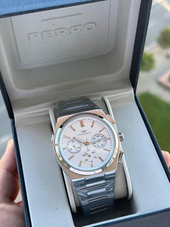 Ferro Çelik Kordon İç Fonksiyonları Aktif Chronograph 30 Mt Su Geçirmez Erkek Kol Saati EFM.11452.GB