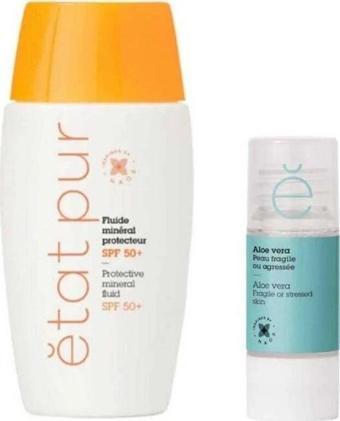 Etat Pur Fluide Mineral Protective SPF 50 +Pure Active Aloe Vera Konsantre Bakım Ürünü 15 ml 