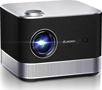 Aurzen Boom 3 WiFi ve Bluetooth - 3D DoIby, 36W Hoparlör 500 ANSI 4K Destekli, Siyah
