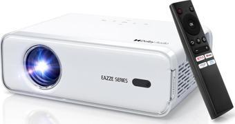 Aurzen Eazze D1 Akıllı Projektör WiFi ve Bluetooth - Yerel 1080P Film - Beyaz