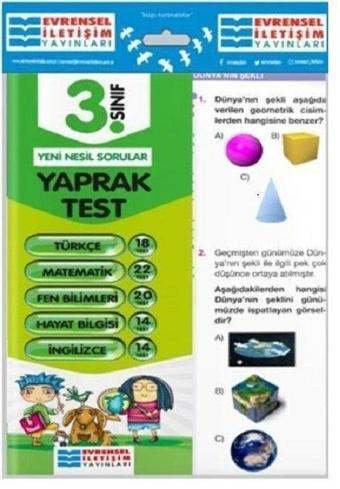 3.Sınıf Tüm Dersler Yaprak Test - Kolektif  - Evrensel İletişim Yayınları