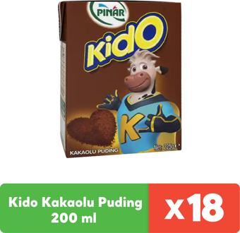 Pınar Kido Kakaolu Puding 200 ml x 18 Adet