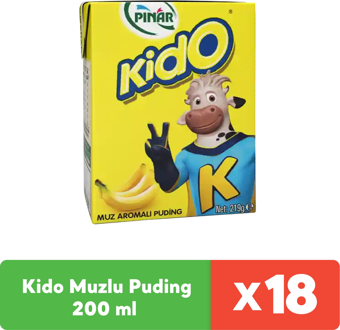 Pınar Kido Muzlu Puding 200 ml x 18 Adet