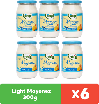 Pınar Light Mayonez 300g x 6 Adet