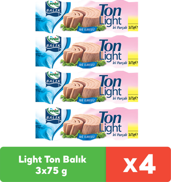 Pınar Light Ton Balık 3x75 g x 4 Adet