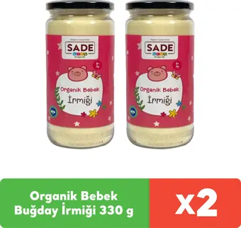 Sade Organik Bebek Buğday İrmiği 330 g x 2 adet