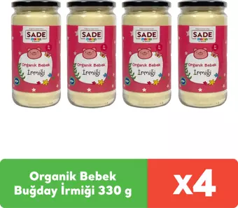 Sade Organik Bebek Buğday İrmiği 330 g x 4 adet